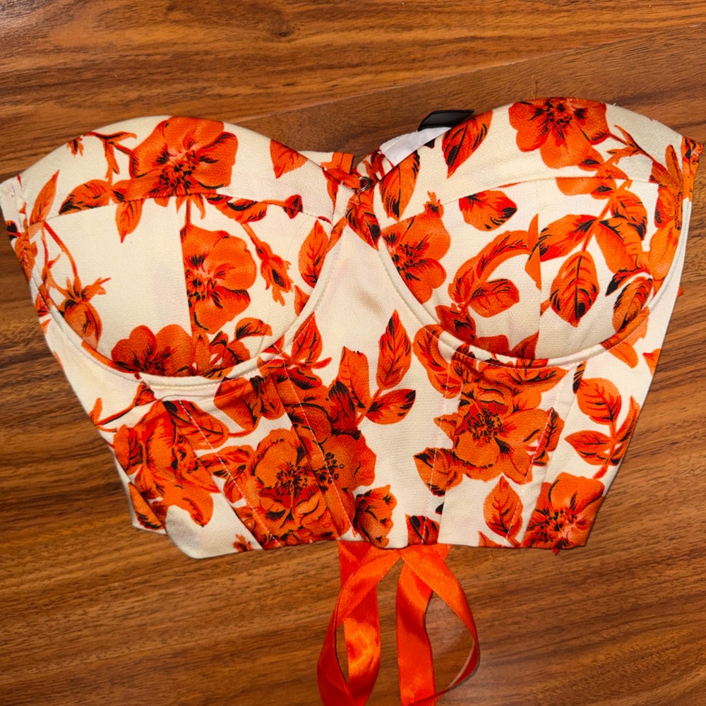 Floral Orange Women's corset